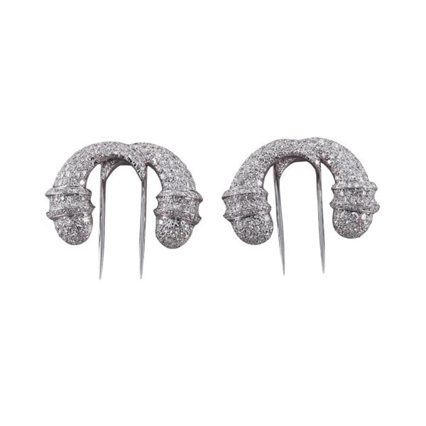 4.50ctw Diamond Platinum Brooch Pin Set (1 of 3)