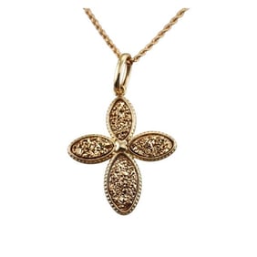 Milor Italy 18k Yellow Gold Cross Pendant Necklace