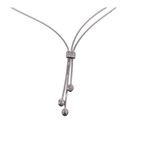 Marco Bicego 18k Gold Diamond Lariat Pendant Necklace