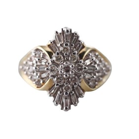 14k Two Tone Gold Diamond Ring