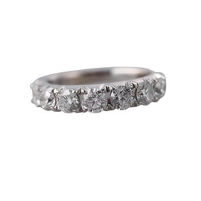 14k White Gold 7 Diamond Band Ring