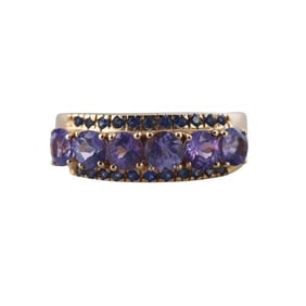 14k Gold Tanzanite Half Band Ring