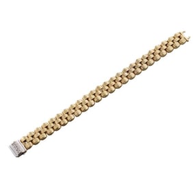 Italian 18k Two Tone Gold Diamond Bracelet