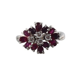 18k Gold Diamond Ruby Ring
