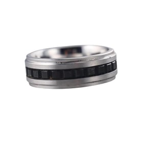 Triton Tungsten Carbide Black Diamond 8mm Band Ring
