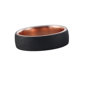 14k Rose Gold Tantalum Ammara Stone Wedding Band Ring