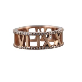 Tiffany & Co 18k Rose Gold Diamond Band Ring