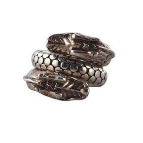 John Hardy Sterling Silver Double Dragon Head Wrap Ring