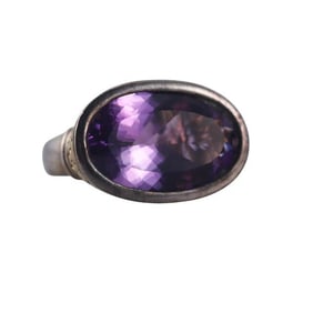 John Hardy Sterling Silver Gold Amethyst Ring