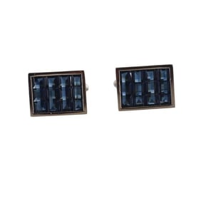 Lucien Piccard 14k Gold Sapphire Cufflinks