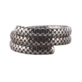 John Hardy Silver Double Coil Dots Wrap Bracelet