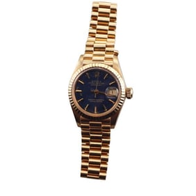 Rolex Datejust 18k Gold Blue Dial Lady's Watch 6917