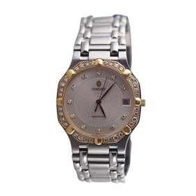 Concord Saratoga 18k Gold Steel Diamond Watch 1558237G