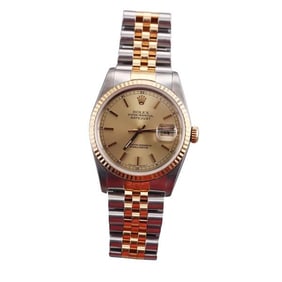 Rolex Datejust 18k Gold Steel Men's Watch 16233