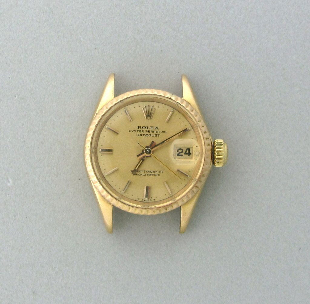 ROLEX DATEJUST 18K GOLD WATCH 6517: Rolex Model: Datejust Ref: 6517 Serial:12##### , 18k Yellow Gold Case 36mm X 44mm Champagne Dial Movement Automatic Bracelet- N/A Box -No / Papers - No