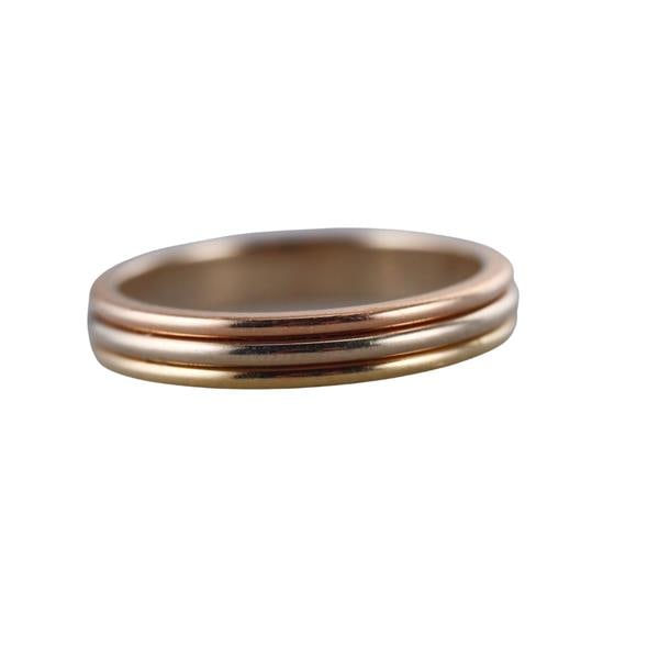Cartier Vendome Trinity 18k Tri Color Gold Band Ring (1 of 2)