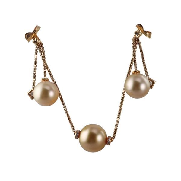David Yurman 18k Gold Pearl Diamond Necklace Earrings Set (1 of 4)