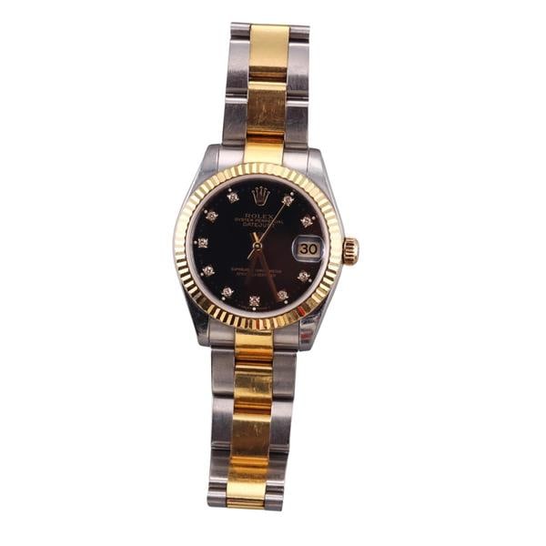 Rolex Midsize Datejust 18k Gold Steel Watch 178273 (1 of 5)