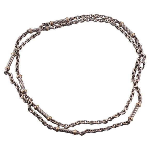 David Yurman 18k Gold Silver Chain Necklace (1 of 4)