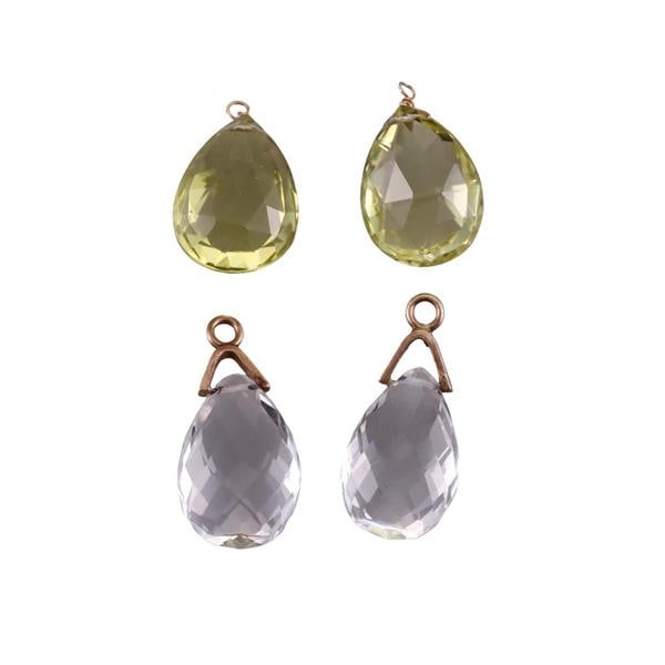 Set of Four Gold Quartz Earring Pendants (1 of 3)