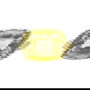 18k Yellow Gold Lemon Quartz Ring: METAL: 18k Yellow Gold. GEMSTONES: Quartz is 16.5mm x 12mm. MEASUREMENTS: Size 6, top is 14mm x 18mm. MARKED: 18k. WEIGHT: 17.3 grams. Gemstones have not been graded for color and clarity, and tested