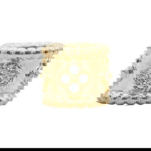 Van Cleef & Arpels Perlee Clovers 18k Yellow Gold Diamond Pendant: METAL: 18k Yellow Gold. GEMSTONES: Diamonds approx. 0.18 ctw. MEASUREMENTS: 10mm x 11.4mm. MARKED: VCA, Au750, JB373344. Comes with service paper and pouch. WEIGHT: 3.1 grams. Gemstones have not