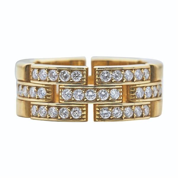 Cartier Maillon Panthere 18k Yellow Gold Diamond Band Ring (1 of 4)