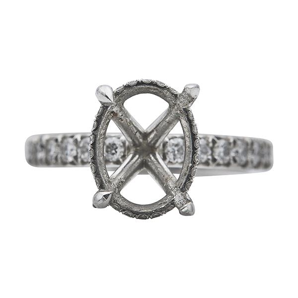 Platinum Diamond Halo Engagement Ring Setting (1 of 2)