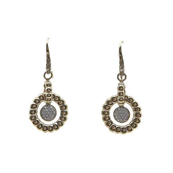 A Pair of John Hardy 18k Yellow Gold Diamond Drop Earrings (1 of 2)