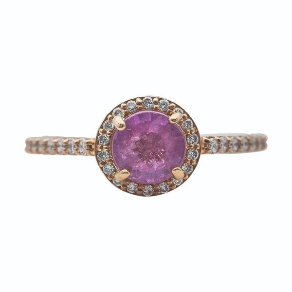 14k Rose Gold Pink Sapphire and Diamond Ring (1 of 3)