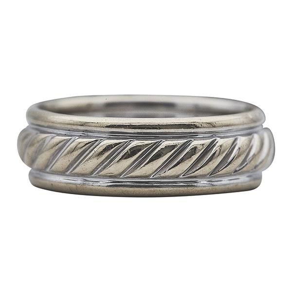 David Yurman Cable 18k White Gold Band Ring (1 of 3)