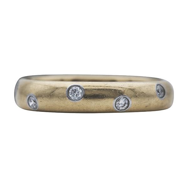 Tiffany & Co. Etoile 18k Yellow Gold and Platinum Diamond Wedding Band Ring (1 of 3)