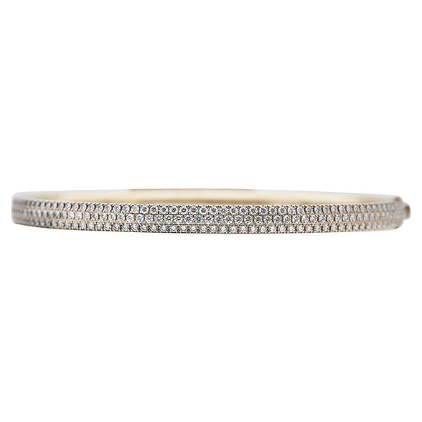 Tiffany & Co. Metro 18k Rose Gold Diamond Bangle Bracelet (1 of 3)