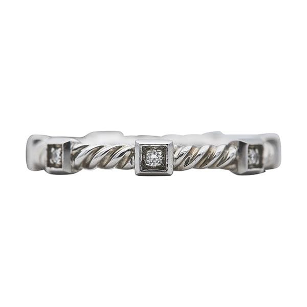 David Yurman Cable 18k White Gold Diamond Ring (1 of 3)