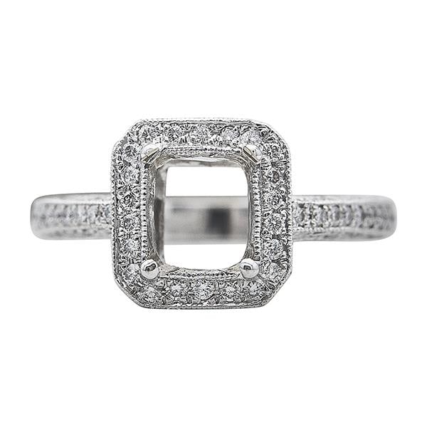 Simon G. 18k White Gold Diamond Engagement Ring Setting (1 of 3)