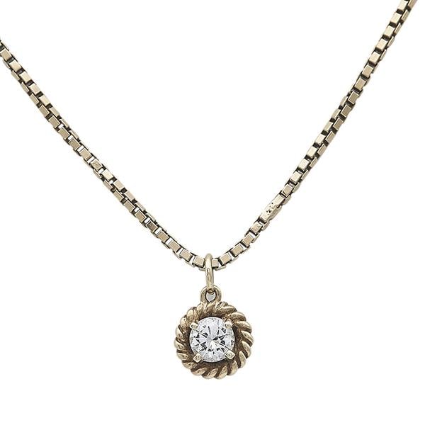 14k Yellow Gold Diamond Solitaire Pendant Necklace (1 of 3)