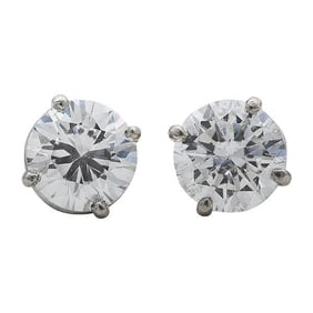 Pair of 14k White Gold Diamond Earstuds