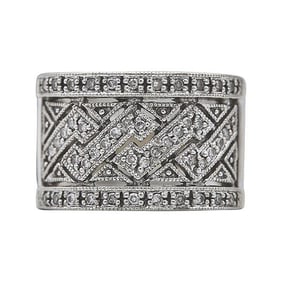 14k White Gold Diamond Band Ring