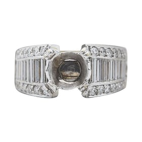 18k Yellow and White Gold Diamond Engagement Ring Setting