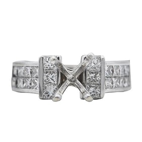 14k White Gold Diamond Engagement Ring Setting