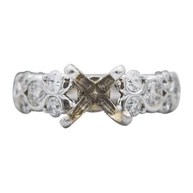 14k White Gold Diamond Engagement Ring Setting
