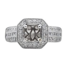 18k White Gold Diamond Engagement Ring Setting