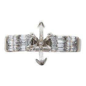 18k White Gold Diamond Engagement Ring Setting