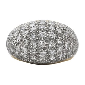 14k Yellow Gold Diamond Dome Ring
