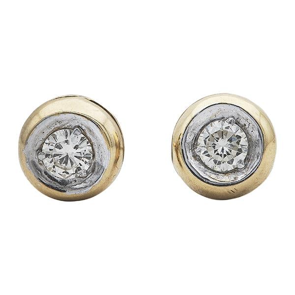 Pair of 14k Yellow Gold Diamond Earstuds (1 of 3)