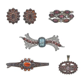 Silver and Gold Multi Gem-Set Lot