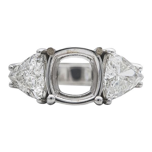 18k White Gold Diamond Three Stone Ring Setting (1 of 3)