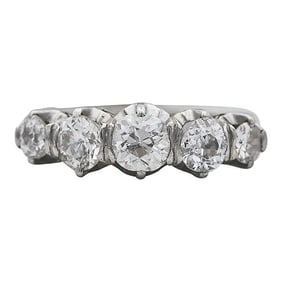 Platinum Diamond 5 Stone Band Ring
