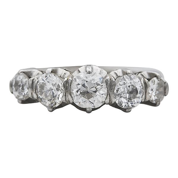 Platinum Diamond 5 Stone Band Ring (1 of 3)