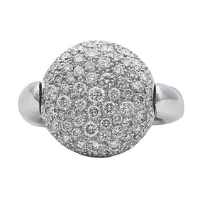 Chanel Galet Poli 18k White Gold Diamond Flip Ring